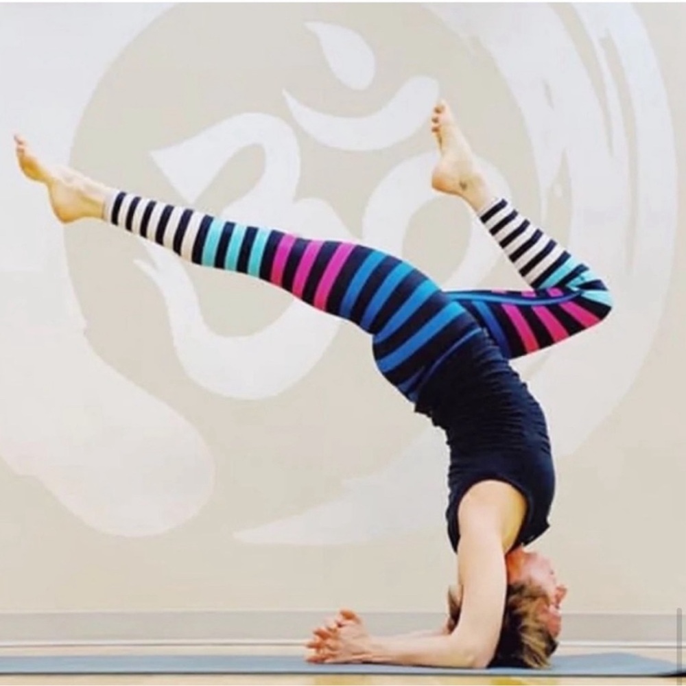 K-DEER Candice Stripe High-Waist Full Length Legging XS